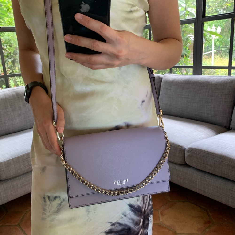 KATE SPADE CAMERON CHAIN LAVENDER CROSSBODY CLUTCH - Picture 1 of 15
